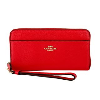 コーチ(COACH)の新品 コーチ COACH 長財布(ラウンドファスナー) アコーディオン ジップ ウォレット レッド 赤(財布)