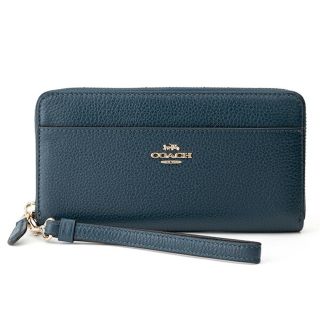 コーチ(COACH)の新品 コーチ COACH 長財布(ラウンドファスナー) アコーディオン ジップ ウォレット ダークグリーン系 青緑(財布)