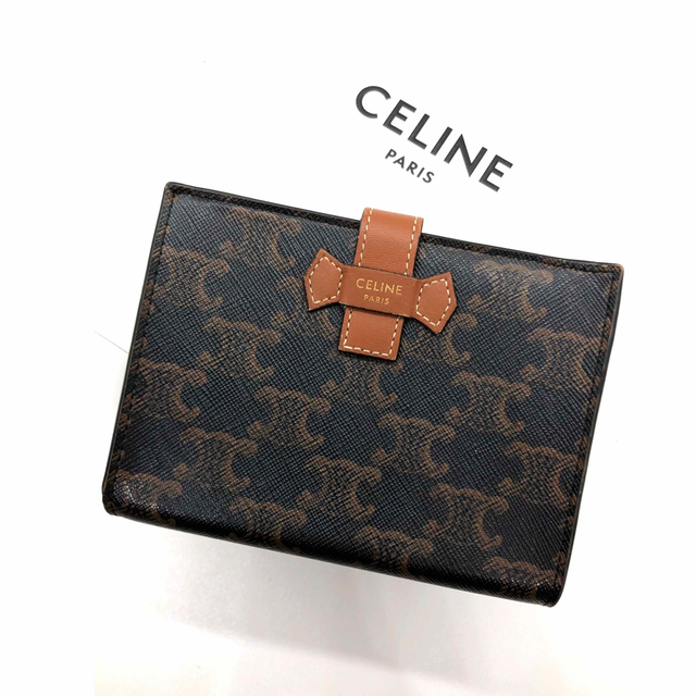 celine - 美品 CELINE マカダム PVC×レザー コンパクトウォレット セリーヌ