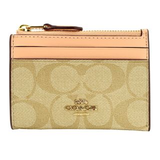 コーチ(COACH)の新品 コーチ COACH コインケース ミニ スキニー IDケース ベージュ ピンク ゴールド(コインケース)