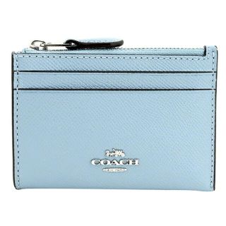 コーチ(COACH)の新品 コーチ COACH コインケース ミニ スキニー IDケース ライトブルー 水色 シルバー(コインケース)