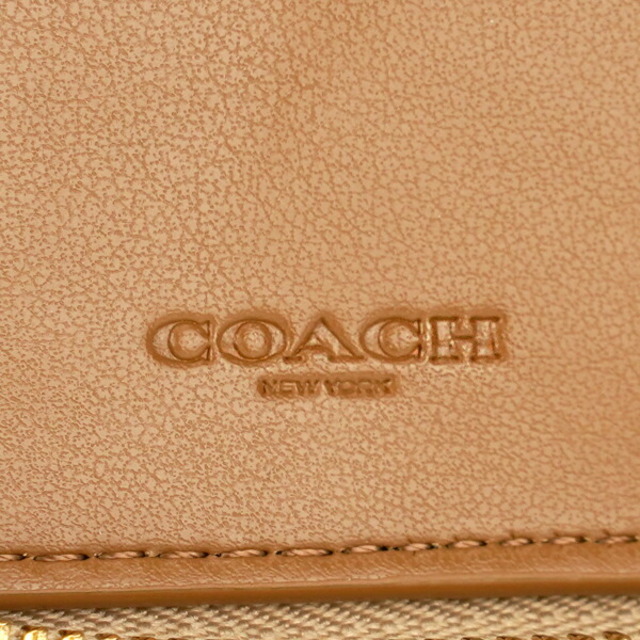 COACH(コーチ)の新品 コーチ COACH 2つ折り財布 ミディアム ジップ アラウンド ベージュ レディースのファッション小物(財布)の商品写真