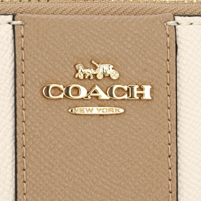 新品 コーチ COACH 長財布(ラウンドファスナー) アコーディオン ジップ カラーブロック ホワイト 白