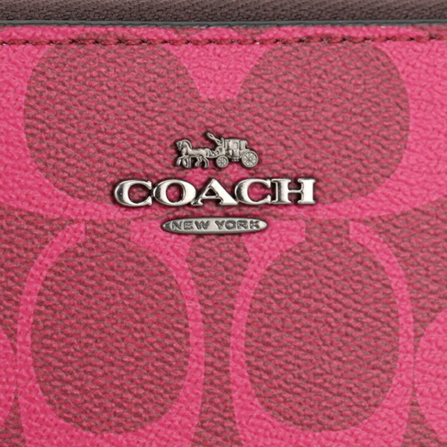 COACH(コーチ)の新品 コーチ COACH 2つ折り財布 スモール ダブルジップ アラウンド ウォレット ピンク レディースのファッション小物(財布)の商品写真