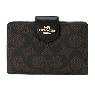 コーチ(COACH)の新品 コーチ COACH 2つ折り財布 ミディアム コーナー ジップ ウォレット ブラウン 茶(財布)