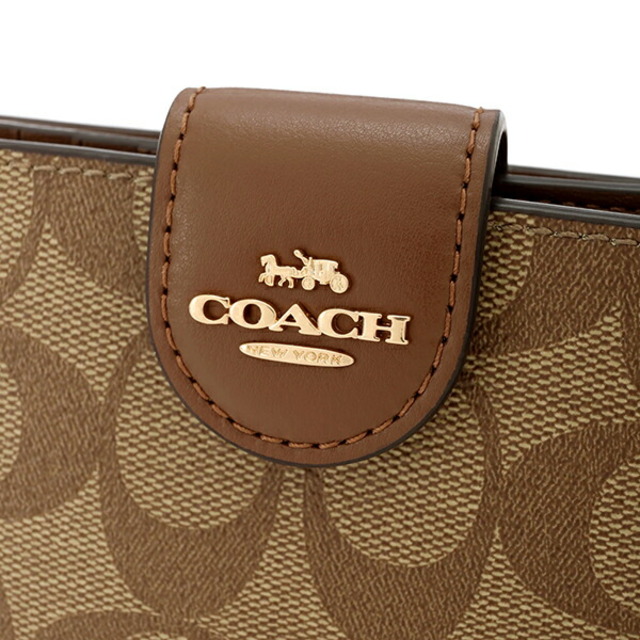 COACH(コーチ)の新品 コーチ COACH 2つ折り財布 ミディアム コーナー ジップ ウォレット ブラウン 茶色 レディースのファッション小物(財布)の商品写真