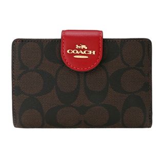 コーチ(COACH)の新品 コーチ COACH 2つ折り財布 ミディアム コーナー ジップ ウォレット ブラウン 茶(財布)