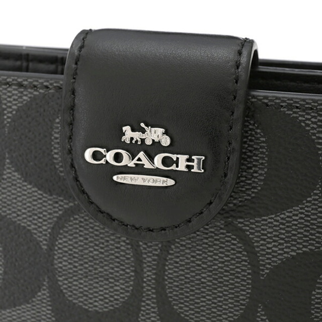COACH(コーチ)の新品 コーチ COACH 2つ折り財布 ミディアム コーナー ジップ ウォレット グレー レディースのファッション小物(財布)の商品写真