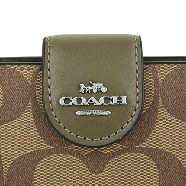 新品 コーチ COACH 2つ折り財布 ミディアム コーナー ジップ ウォレット ブラウン