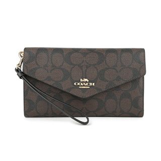 コーチ(COACH)の新品 コーチ COACH 長財布 トラベル エンベロープ ウォレット ブラウン 茶(財布)