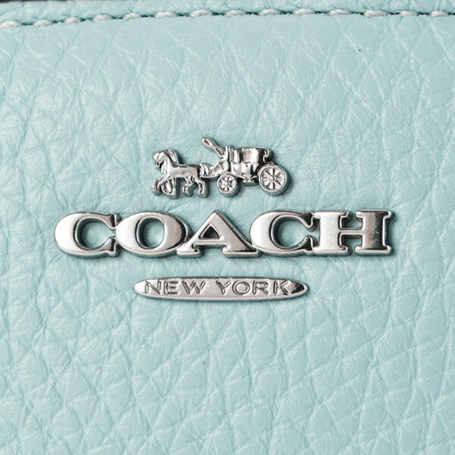 新品☆COACH(コーチ)ライトブルー  レザー 折り財布