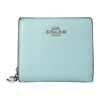 コーチ(COACH)の新品 コーチ COACH 2つ折り財布 スナップ ウォレット ライトブルー 水色(財布)