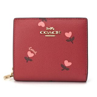 コーチ(COACH)の新品 コーチ COACH 2つ折り財布 スナップ ウォレット レッド 赤(財布)