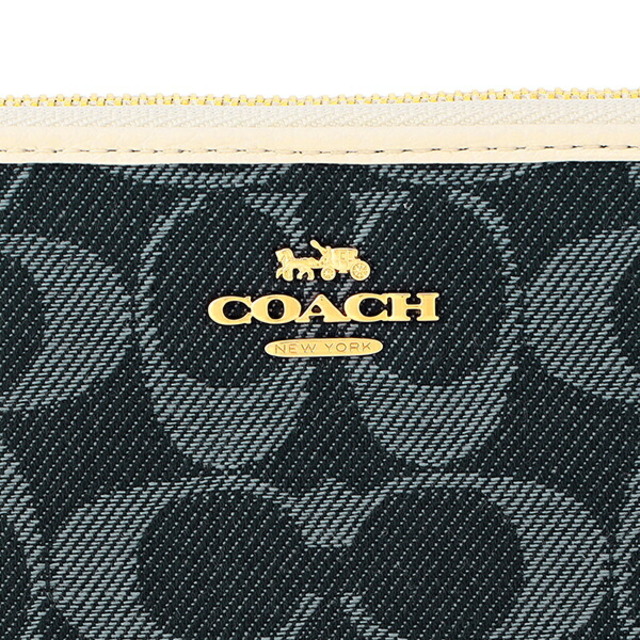 COACH(コーチ)の新品 コーチ COACH 2つ折り財布 ミディアム ジップ アラウンド ブルー 青 レディースのファッション小物(財布)の商品写真