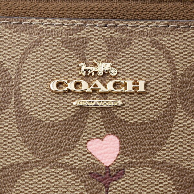 新品 コーチ COACH 長財布(ラウンドファスナー) アコーディオン ジップ ウォレット カーキ