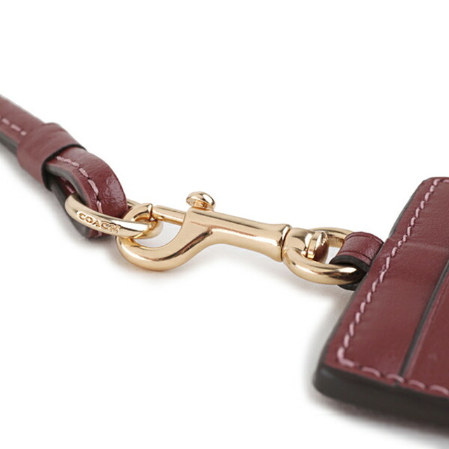 COACH(コーチ)の新品 コーチ COACH カードケース ID LANYARD ワインレッド レディースのファッション小物(名刺入れ/定期入れ)の商品写真