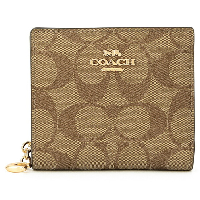 COACH - 新品 コーチ COACH 2つ折り財布 スナップ ウォレット ブラウン