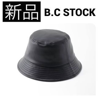 ベーセーストック(B.C STOCK)の【新品】 B.C STOCK フェイクレザー バケットハット 帽子 ブラック(ハット)