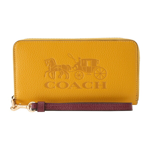 18cm本体重量新品 コーチ COACH 長財布(ラウンドファスナー) ロング ジップ アラウンド ウォレット イエロー 黄色