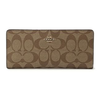 コーチ(COACH)の新品 コーチ COACH 長財布 スリム ウォレット カーキ(財布)