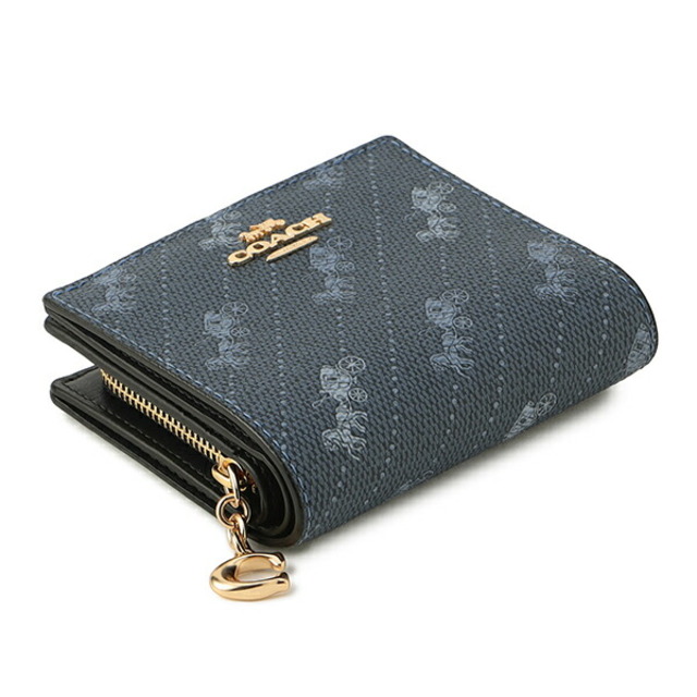 新品 コーチ COACH 2つ折り財布 スナップ ウォレット ブルー 青 新品 コーチ COACH 2つ折り財布 スナップ ウォレット ブルー 青