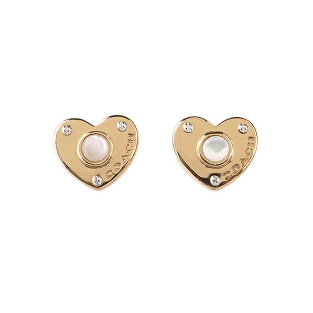 新品 コーチ COACH ピアス PEARL HEART PADLOCK STUD ゴールド 金 1