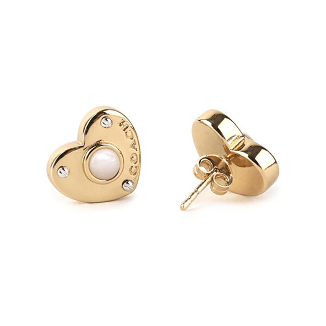 新品 コーチ COACH ピアス PEARL HEART PADLOCK STUD ゴールド 金 4