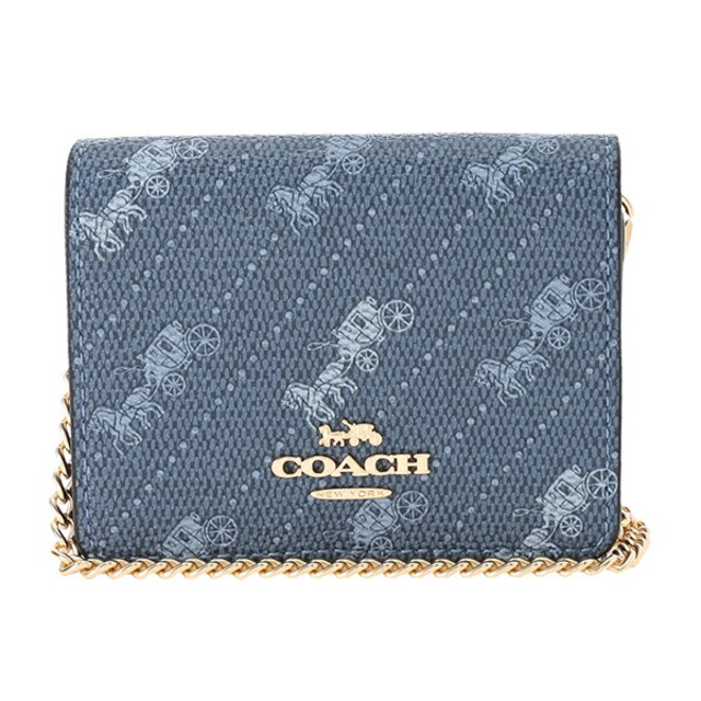 COACH(コーチ)の新品 コーチ COACH コインケース チェーン ミニ ウォレット ブルー 青 レディースのファッション小物(コインケース)の商品写真