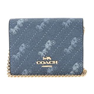 コーチ(COACH)の新品 コーチ COACH コインケース チェーン ミニ ウォレット ブルー 青(コインケース)