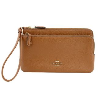 コーチ(COACH)の新品 コーチ COACH 長財布 DOUBLE ZIP WALLET ブラウン 茶 ゴールド(財布)