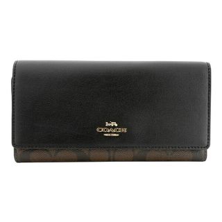 コーチ(COACH)の新品 コーチ COACH 長財布 スリム トライフォールド ウォレット ブラック 黒(財布)