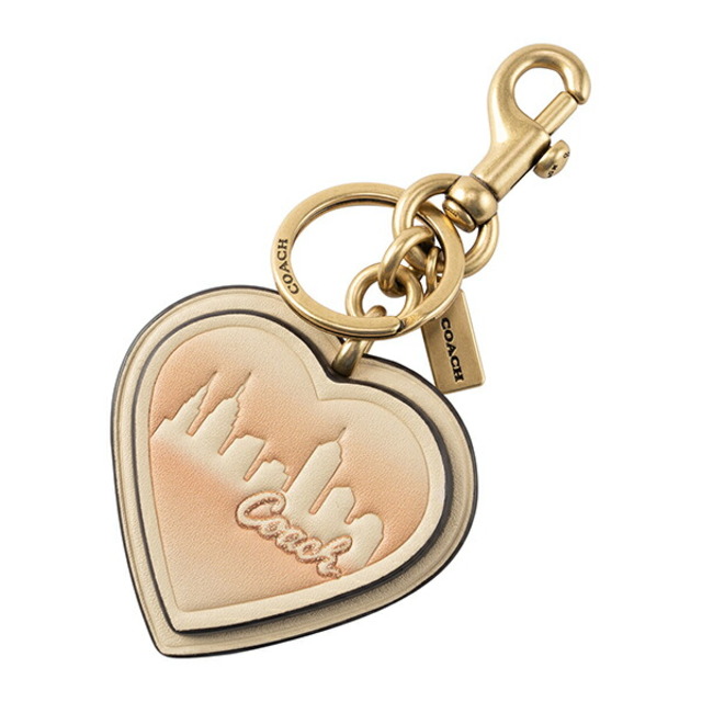 新品 コーチ COACH キーホルダー HEART BAG CHARM ホワイト ピンク ゴールド