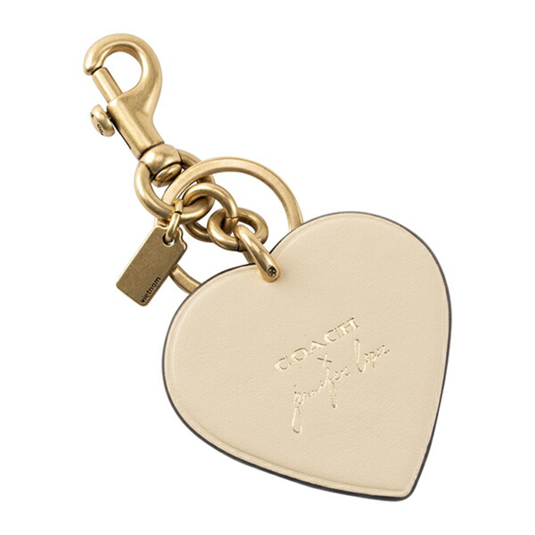 新品 コーチ COACH キーホルダー HEART BAG CHARM ホワイト ピンク ゴールド