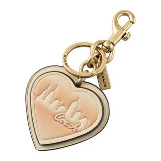 コーチ(COACH)の新品 コーチ COACH キーホルダー HEART BAG CHARM ホワイト ピンク ゴールド(キーホルダー)