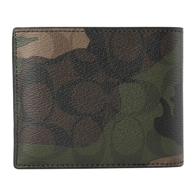 新品 コーチ COACH 2つ折り財布 3 IN 1 WALLET WITH CAMO PRINT グリーン 緑 1