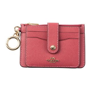 コーチ(COACH)の新品 コーチ COACH カードケース ATTACHMENT CARD CASE ピンク ゴールド(名刺入れ/定期入れ)