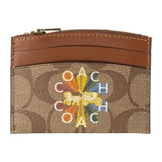 コーチ(COACH)の新品 コーチ COACH カードケース RADIAL RAINBOW LOGO CARD CASE ブラウン 茶(名刺入れ/定期入れ)