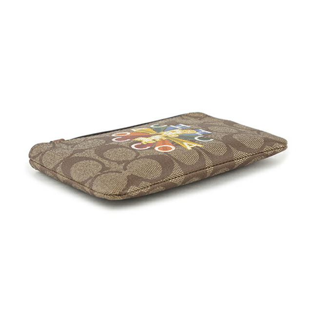 新品 コーチ COACH カードケース RADIAL RAINBOW LOGO コーナージップ ブラウン 茶