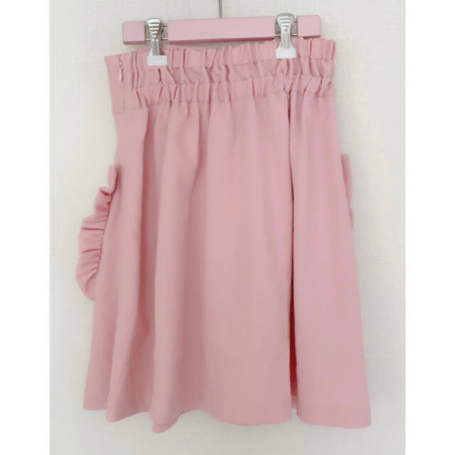 Katie(ケイティー)の♡Katie CAFE CHIC ハイウエストスカート ピンク フリルポケット♡ レディースのスカート(ひざ丈スカート)の商品写真