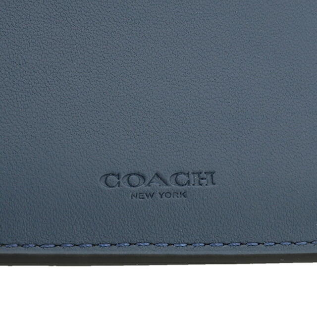 新品 コーチ COACH 2つ折り財布 3-IN-1 WALLET グレー ブルー 7