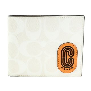 コーチ(COACH)の新品 コーチ COACH 2つ折り財布 3-IN-1 WALLET ホワイト オレンジ(折り財布)