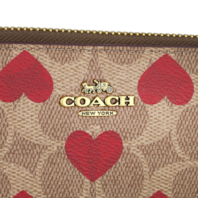 COACH(コーチ)の新品 コーチ COACH 長財布(ラウンドファスナー) アコーディオン ジップウォレット ブラス タンレッドアップル レディースのファッション小物(財布)の商品写真