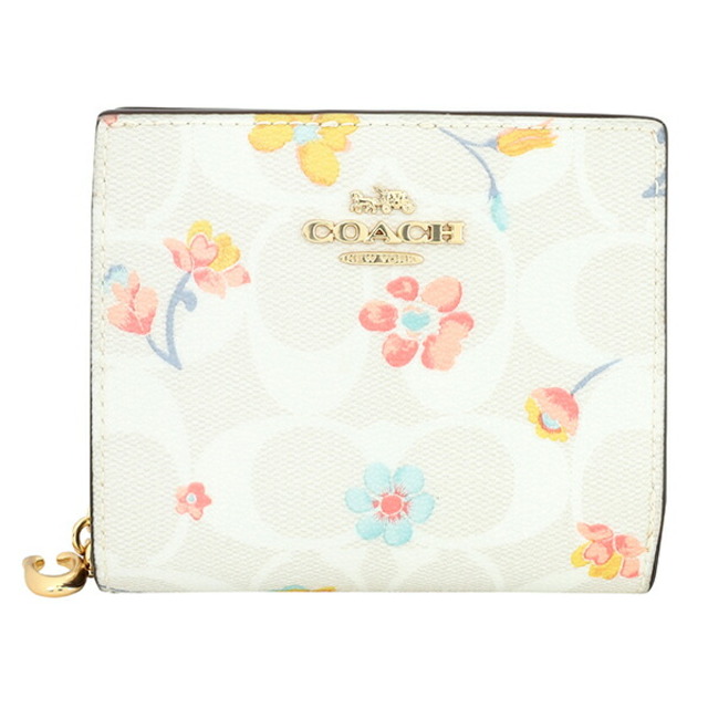 COACH - 新品 コーチ COACH 2つ折り財布 SNAP WALLET ホワイト 白の
