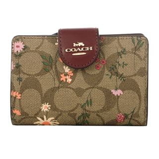 コーチ(COACH)の新品 コーチ COACH 2つ折り財布 MEDIUM CORNER ZIP WALLET ブラウン 茶(財布)