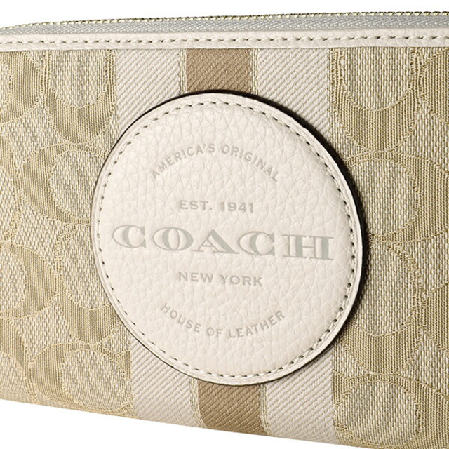 新品 コーチ COACH 長財布(ラウンドファスナー) ラージ フォン ウォレット ベージュ ホワイト