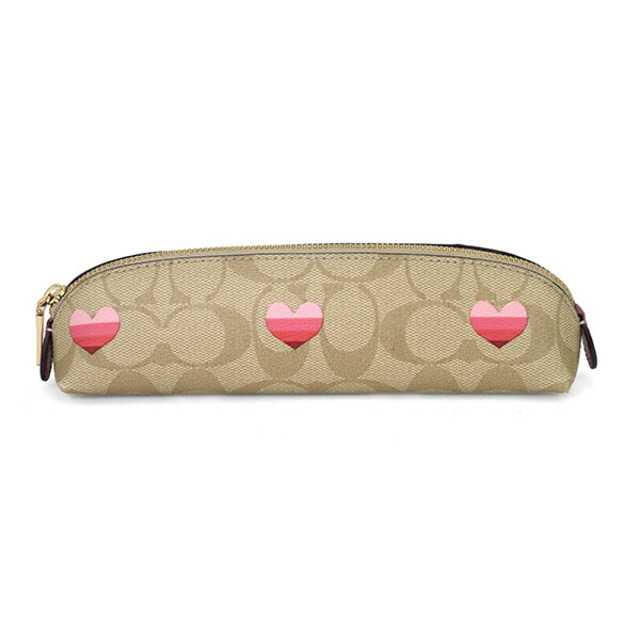 新品 コーチ COACH ペンケース ペンシルケース ライトカーキ ピンク 新品 コーチ COACH ペンケース ペンシルケース ライトカーキ ピンク