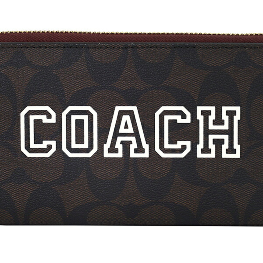 COACH(コーチ)の新品 コーチ COACH 長財布(ラウンドファスナー) ロング ジップ アラウンド ウォレット ヴァーシティ モチーフ ブラウン チョークマルチ レディースのファッション小物(財布)の商品写真