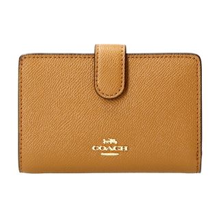 コーチ(COACH)の新品 コーチ COACH 2つ折り財布 ミディアム コーナージップ ライトブラウン 茶(財布)