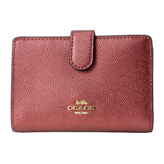 コーチ(COACH)の新品 コーチ COACH 2つ折り財布 ミディアム コーナー ジップ ウォレット ピンク(財布)