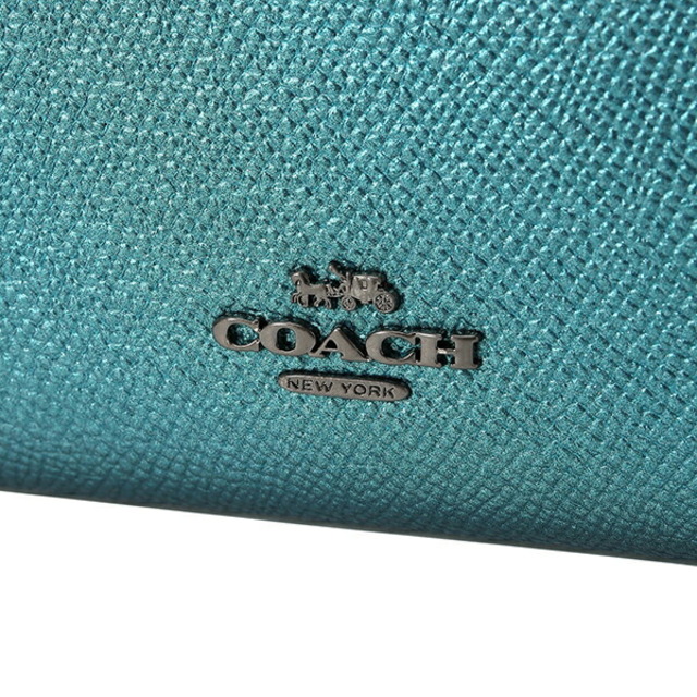 新品 コーチ COACH 2つ折り財布 ミディアム コーナージップ グリーン系 緑 6